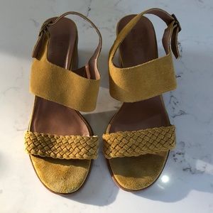 Caslon Leather Black Heeled Slingback Sandals